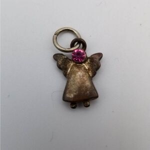 Pink crystal guardian heavenly angel necklace pendant